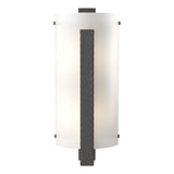 Hubbardton Forge 2006 Natural Iron White Art Glass (BB) Forged Vertical Bar Sconce