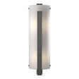 Hubbardton Forge 2002 Natural Iron White Art Glass (BB) Forged Vertical Bar Large Sconce