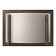 Hubbardton Forge 2001 Bronze White Art Glass (BB) Forged Vertical Bars Sconce