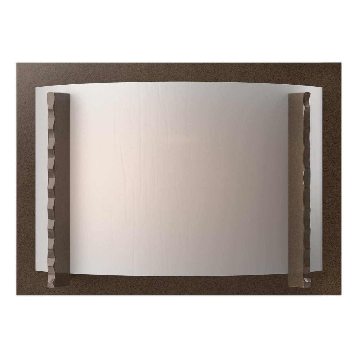 Hubbardton Forge 2001 Bronze White Art Glass (BB) Forged Vertical Bars Sconce
