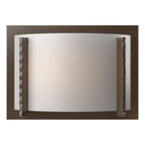 Hubbardton Forge 2001 Bronze White Art Glass (BB) Forged Vertical Bars Sconce