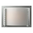 Hubbardton Forge 2001 Vintage Platinum White Art Glass (BB) Forged Vertical Bars Sconce