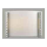 Hubbardton Forge 2001 Sterling White Art Glass (BB) Forged Vertical Bars Sconce