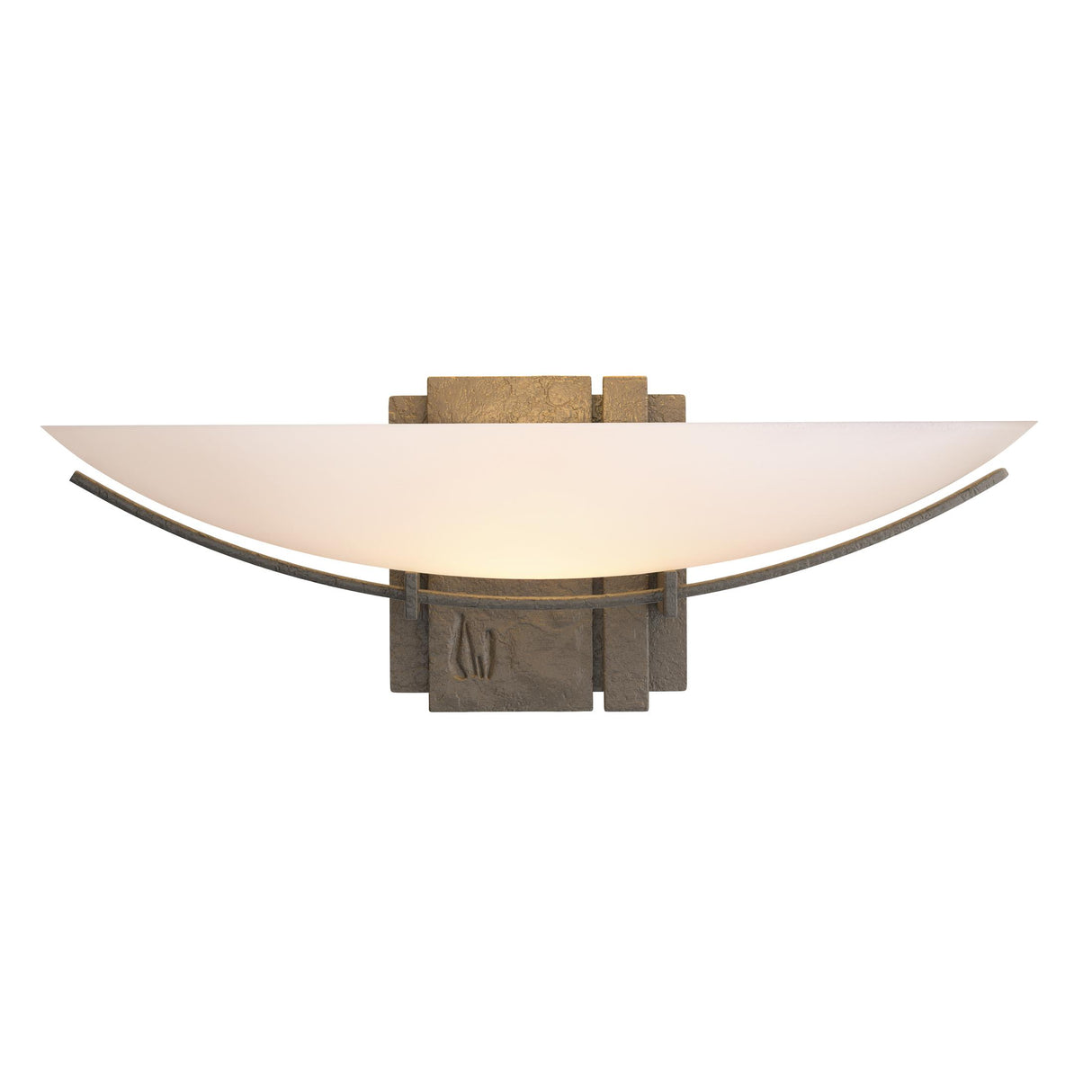 Hubbardton Forge 2005 Dark Smoke Opal Glass (GG) Oval Impressions Sconce