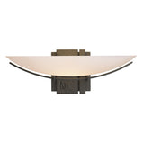 Hubbardton Forge 2005 Natural Iron Opal Glass (GG) Oval Impressions Sconce