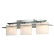 Hubbardton Forge 2009 Vintage Platinum Opal Glass (GG) Arc Ellipse 3 Light Sconce