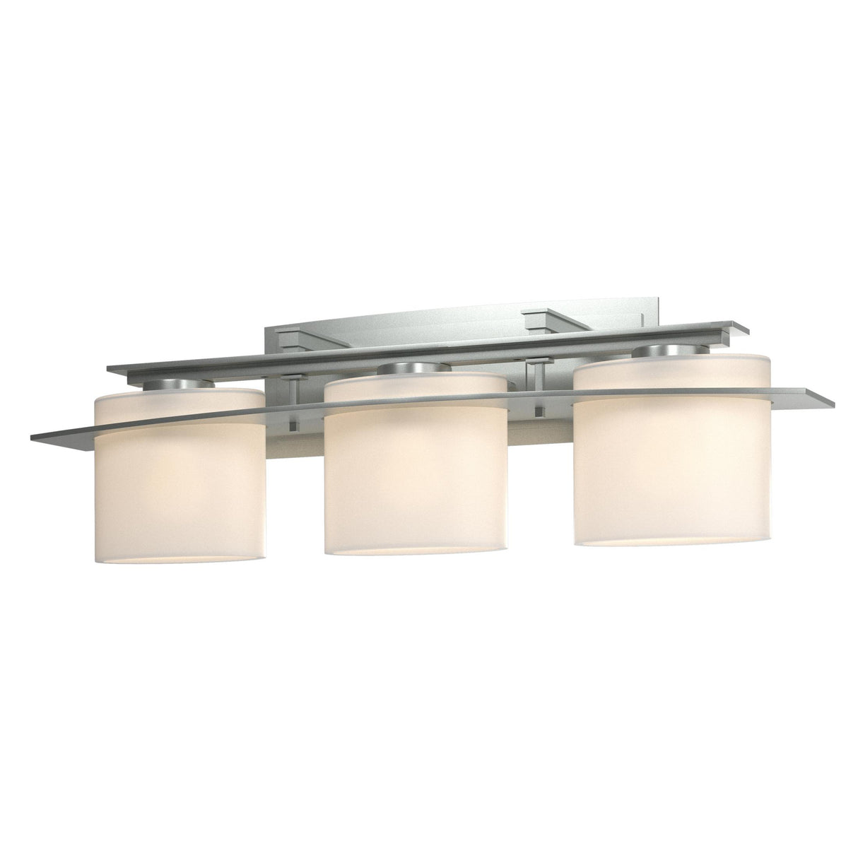 Hubbardton Forge 2009 Vintage Platinum Opal Glass (GG) Arc Ellipse 3 Light Sconce