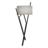 Hubbardton Forge 2015 Black Natural Anna Shade (SF) Arbo Sconce