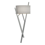Hubbardton Forge 2015 Vintage Platinum Natural Anna Shade (SF) Arbo Sconce