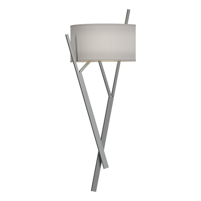 Hubbardton Forge 2015 Vintage Platinum Natural Anna Shade (SF) Arbo Sconce