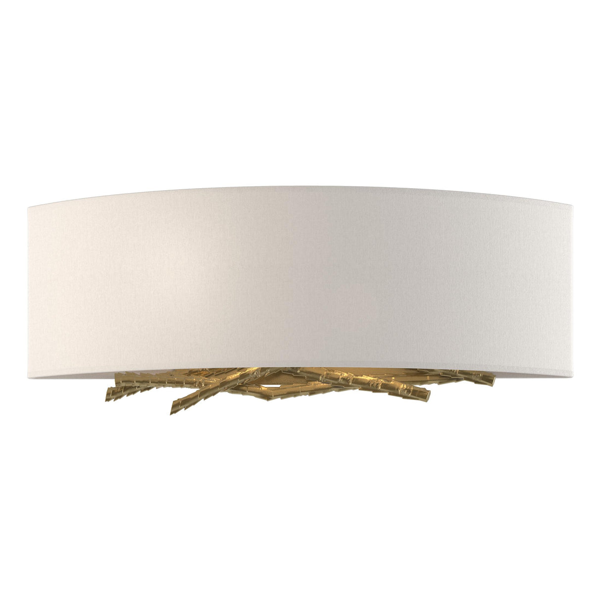 Hubbardton Forge 2011 Modern Brass Flax Shade (SE) Brindille Sconce