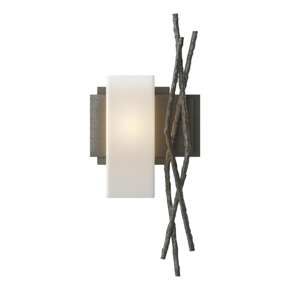 Hubbardton Forge 2012 Natural Iron Opal Glass (GG) Left Brindille Sconce