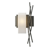 Hubbardton Forge 2012 Natural Iron Opal Glass (GG) Left Brindille Sconce