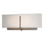 Hubbardton Forge 2014 Dark Smoke Flax Shade (SE) Exos Rectangular Sconce