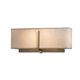 Hubbardton Forge 2014 Dark Smoke Flax Shade (SE) Exos Rectangular Sconce