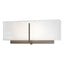 Hubbardton Forge 2014 Dark Smoke Natural Anna Shade (SF) Exos Rectangular Sconce
