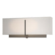 Hubbardton Forge 2014 Natural Iron Flax Shade (SE) Exos Rectangular Sconce