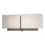 Hubbardton Forge 2014 Natural Iron Flax Shade (SE) Exos Rectangular Sconce