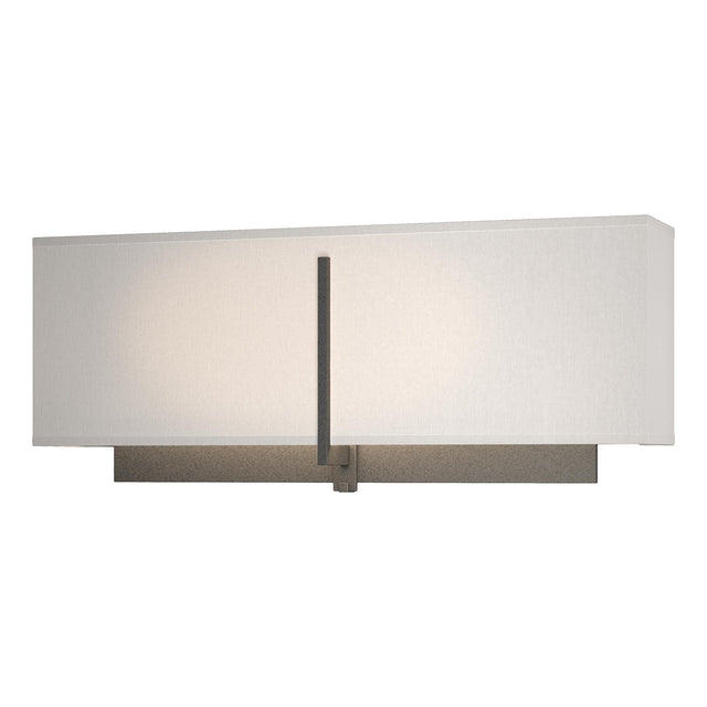 Hubbardton Forge 2014 Natural Iron Flax Shade (SE) Exos Rectangular Sconce