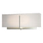 Hubbardton Forge 2014 Vintage Platinum Flax Shade (SE) Exos Rectangular Sconce