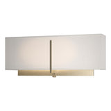 Hubbardton Forge 2014 Soft Gold Flax Shade (SE) Exos Rectangular Sconce