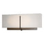 Hubbardton Forge 2014 Oil Rubbed Bronze Flax Shade (SE) Exos Rectangular Sconce