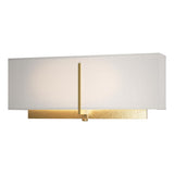 Hubbardton Forge 2014 Modern Brass Flax Shade (SE) Exos Rectangular Sconce