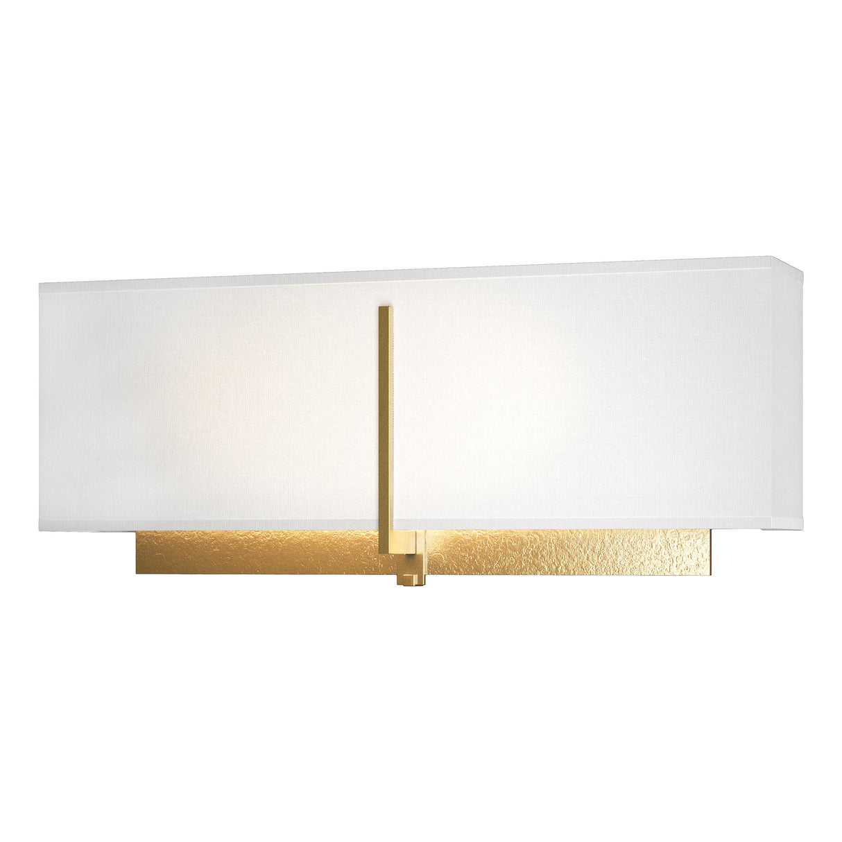 Hubbardton Forge 2014 Modern Brass Natural Anna Shade (SF) Exos Rectangular Sconce