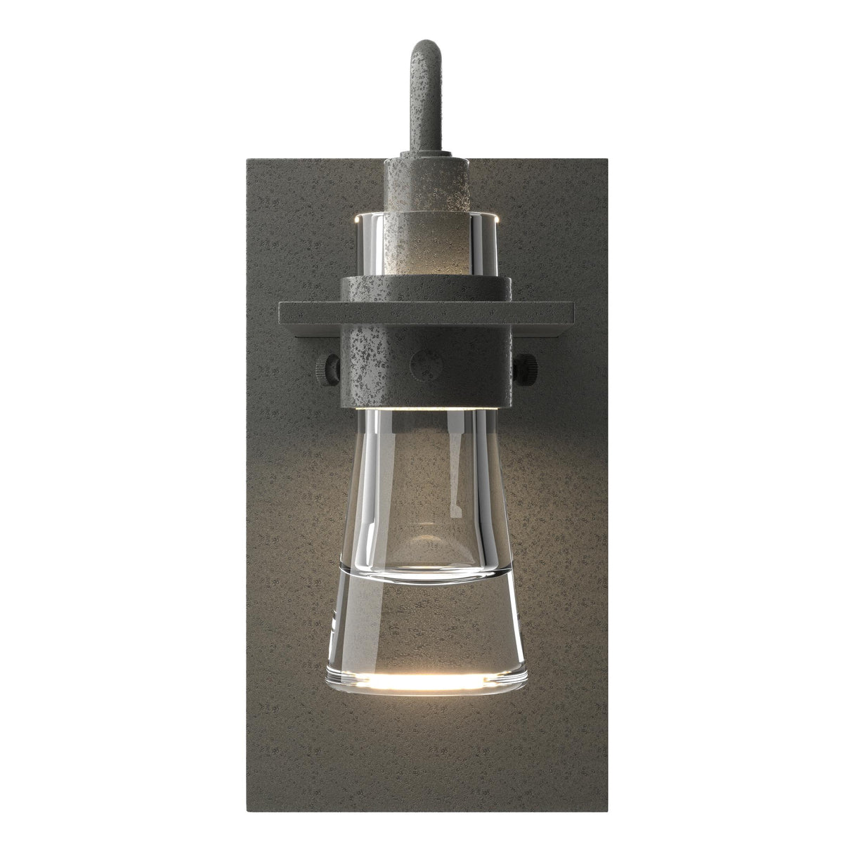 Hubbardton Forge 2012 Natural Iron Clear Glass (ZM) Erlenmeyer Sconce