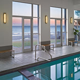 Hubbardton Forge 2013 Vintage Platinum Seeded Clear Glass (II) Ethos Large LED Sconce