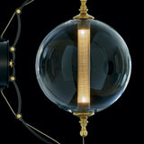 Hubbardton Forge 2017 Black with Brass Accents Clear Glass with Stainless Steel Mesh Tube (YT) Otto Sphere Sconce