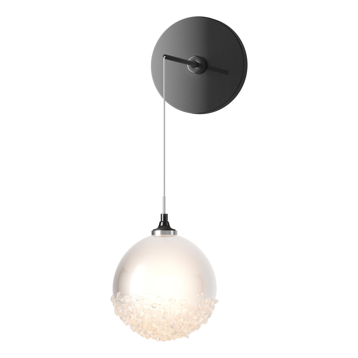 Hubbardton Forge 2023 Ink Frosted Glass (FD) Fritz Globe Low Voltage Sconce