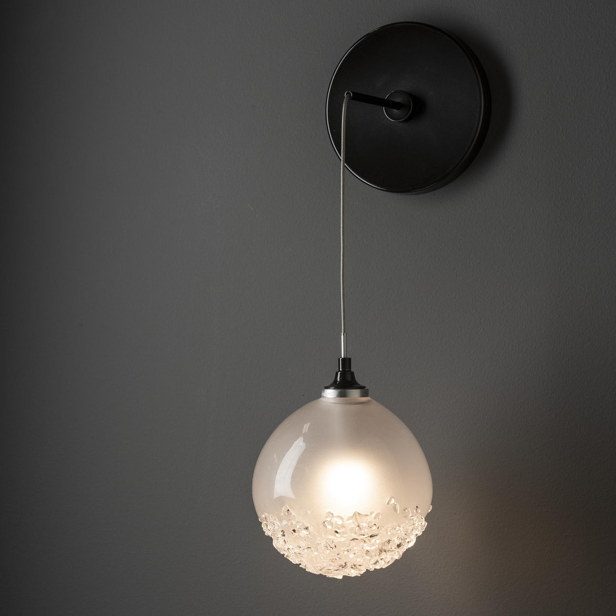 Hubbardton Forge 2023 Ink Frosted Glass (FD) Fritz Globe Low Voltage Sconce