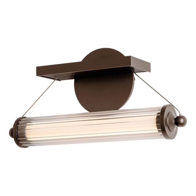 Hubbardton Forge 2021 Bronze Black Wood Clear Glass (ZM) Libra LED Sconce