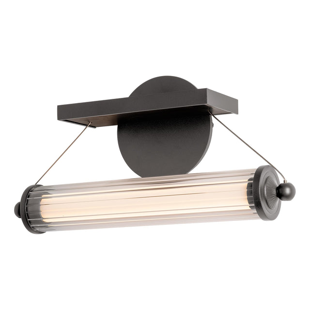 Hubbardton Forge 2021 Dark Smoke Black Wood Clear Glass (ZM) Libra LED Sconce
