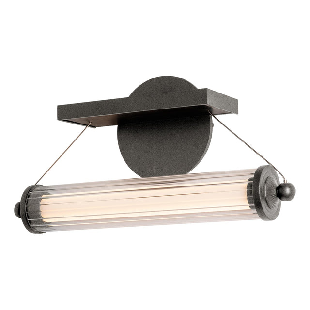 Hubbardton Forge 2021 Natural Iron Black Wood Clear Glass (ZM) Libra LED Sconce
