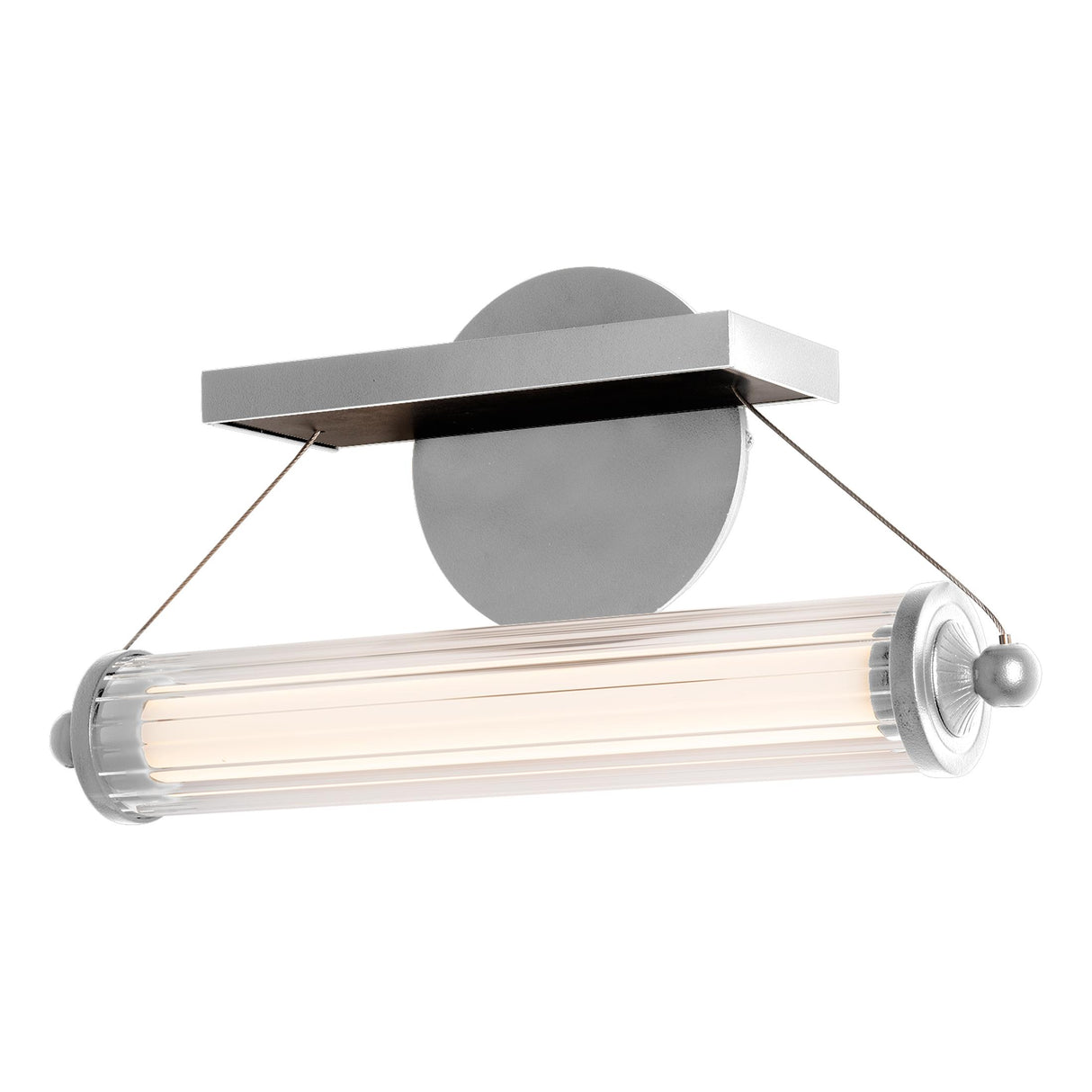 Hubbardton Forge 2021 Sterling Black Wood Clear Glass (ZM) Libra LED Sconce