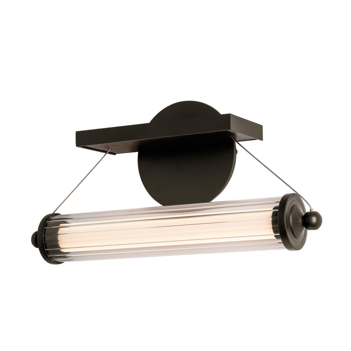 Hubbardton Forge 2021 Oil Rubbed Bronze Black Wood Clear Glass (ZM) Libra LED Sconce
