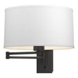 Hubbardton Forge 2009 Black Natural Anna Shade (SF) Simple Swing Arm Sconce