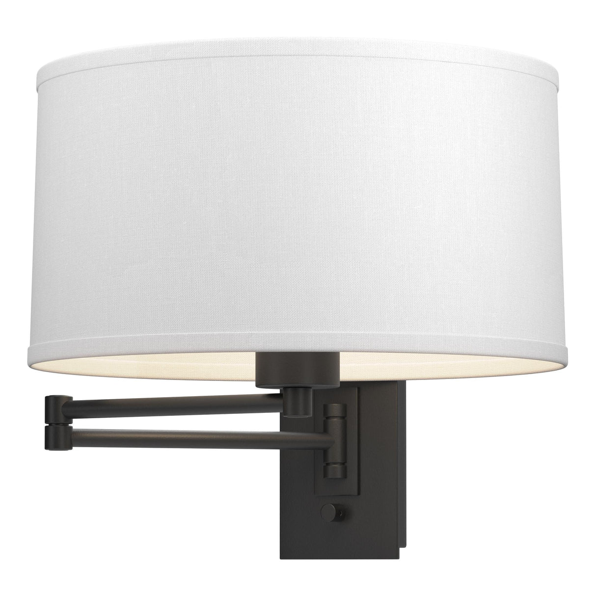 Hubbardton Forge 2009 Black Natural Anna Shade (SF) Simple Swing Arm Sconce