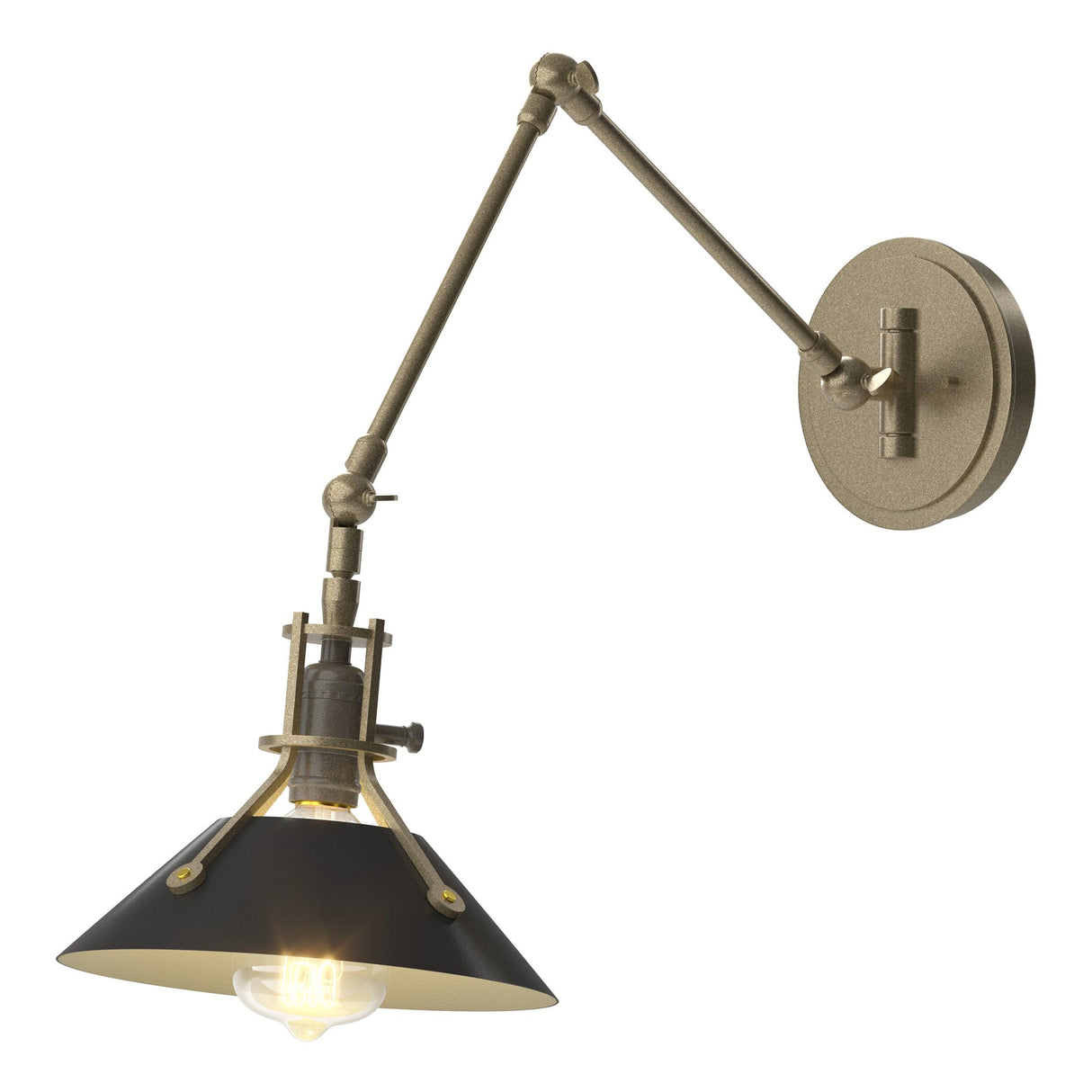 Hubbardton Forge 2015 Soft Gold Black Henry Sconce