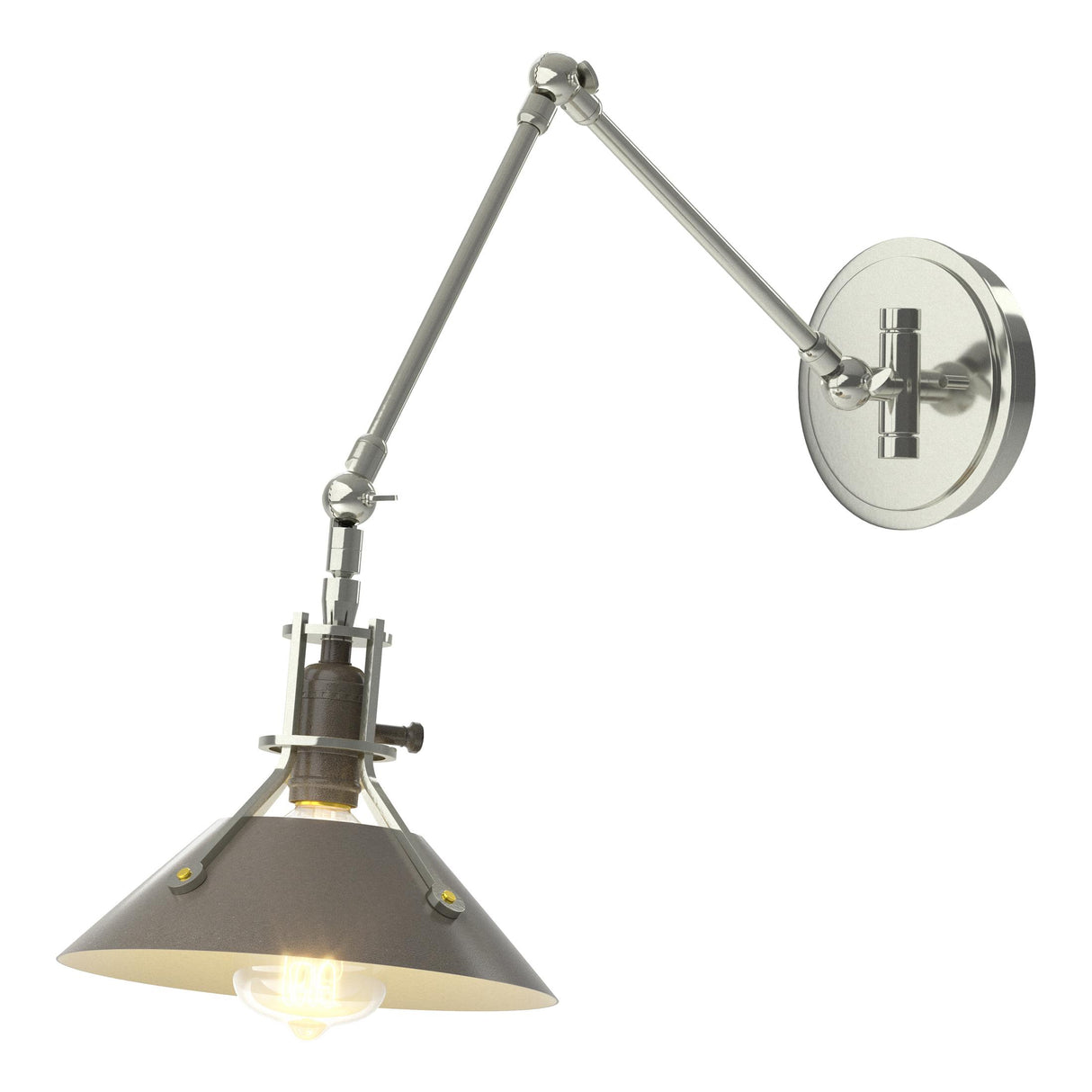 Hubbardton Forge 2015 Sterling Dark Smoke Henry Sconce