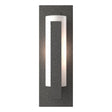 Hubbardton Forge 2002 Natural Iron Opal Glass (GG) Forged Vertical Bar Sconce - Steel Backplate