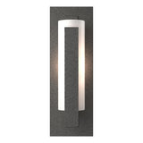 Hubbardton Forge 2002 Natural Iron Opal Glass (GG) Forged Vertical Bar Sconce - Steel Backplate