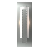 Hubbardton Forge 2002 Vintage Platinum Opal Glass (GG) Forged Vertical Bar Sconce - Steel Backplate