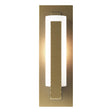 Hubbardton Forge 2002 Modern Brass Opal Glass (GG) Forged Vertical Bar Sconce - Steel Backplate