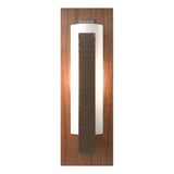 Hubbardton Forge 2022 Bronze Cherry Opal Glass (GG) Forged Vertical Bar Sconce - Cherry or Copper Backplate