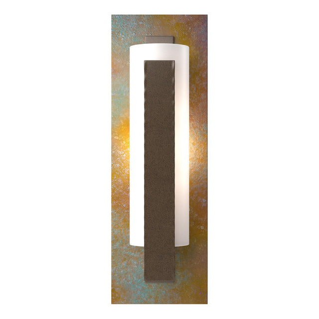 Hubbardton Forge 2022 Bronze Copper Opal Glass (GG) Forged Vertical Bar Sconce - Cherry or Copper Backplate