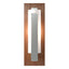 Hubbardton Forge 2022 Vintage Platinum Cherry Opal Glass (GG) Forged Vertical Bar Sconce - Cherry or Copper Backplate