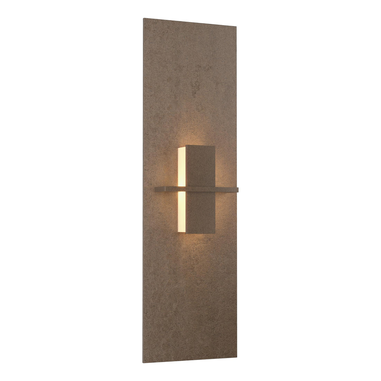 Hubbardton Forge 2010 Bronze White Art Glass (BB) Aperture Vertical Sconce